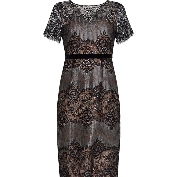 BCBGMaxAzria Metallica lace cocktail dress 2 - Picture 4 of 5